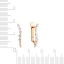 Серьги из красного золота с фианитом