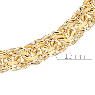 Цепь ручной работы из желтого золота, плетение бисмарк