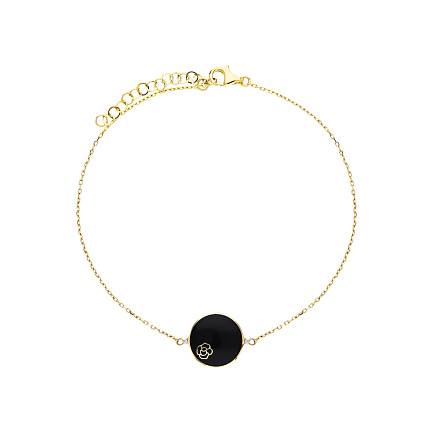 Браслет декоративный из желтого золота с эмалью