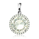 Подвеска из белого золота с бриллиантами, топазом