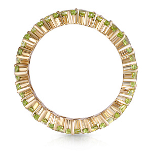 Кольцо из желтого золота с хризолитом