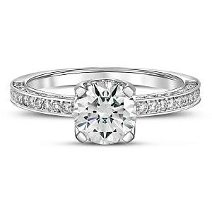 Кольцо из белого золота с бриллиантами