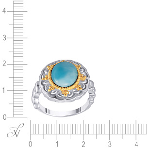 Кольцо из серебра с ларимаром