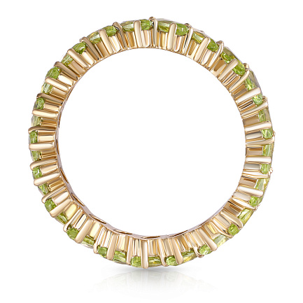 Кольцо из желтого золота с хризолитом