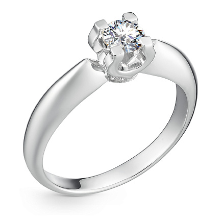 Кольцо из белого золота с бриллиантами