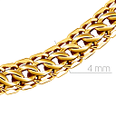 Цепь ручной работы из желтого золота, плетение каприз