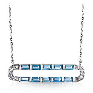 Колье из белого золота с топазом