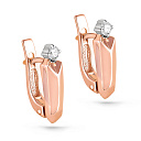 Серьги с английским замком из красного золота с бриллиантами