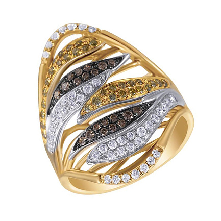 Кольцо из желтого золота с бриллиантами