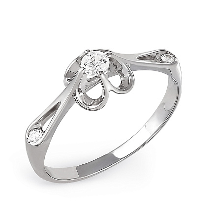 Кольцо из серебра с фианитом