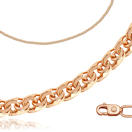 Браслет ручной работы из красного золота, плетение бисмарк