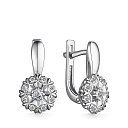 Серьги с английским замком из белого золота с бриллиантами