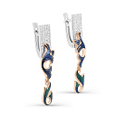 Серьги с английским замком из белого золота