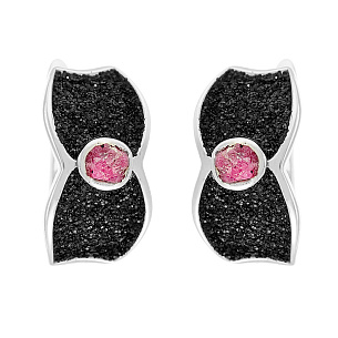 Серьги с английским замком из серебра с корундами, эл-т