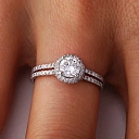 Кольцо из белого золота с бриллиантами