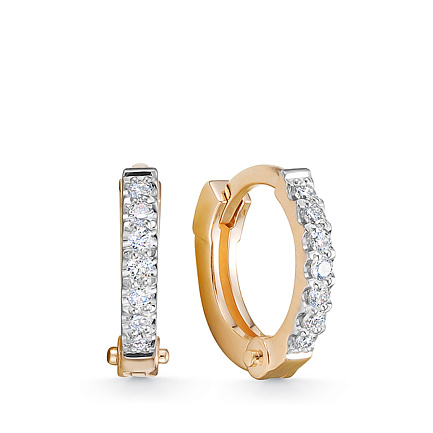 Серьги из красного золота с бриллиантами