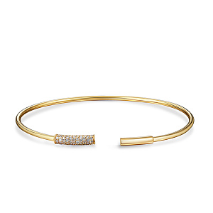 Браслет декоративный из желтого золота с бриллиантами