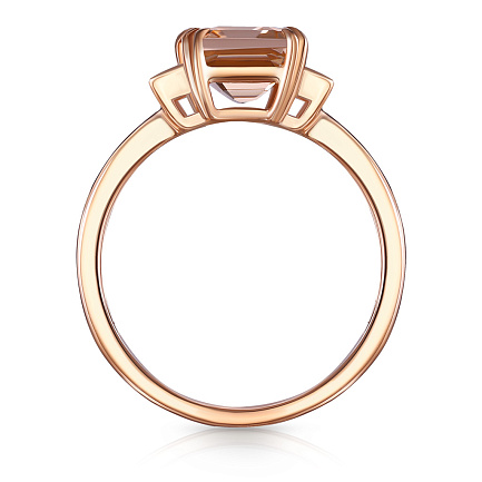 Кольцо из красного золота с бриллиантами, морганитом