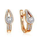 Серьги с английским замком из красного золота с бриллиантами