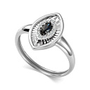 Кольцо из белого золота с бриллиантами, сапфиром