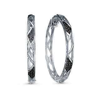 Серьги из белого золота с бриллиантом