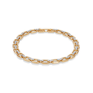 Браслет из красного золота с бриллиантом