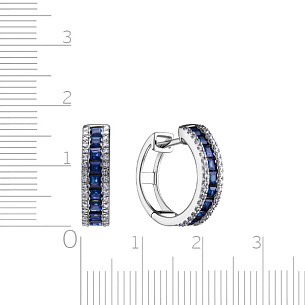 Серьги Конго из белого золота с сапфирами и бриллиантами