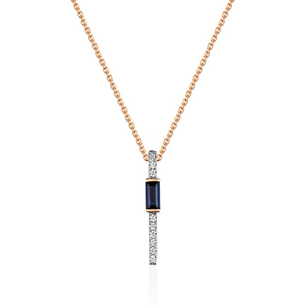 Колье из красного золота с ситалом, фианитами