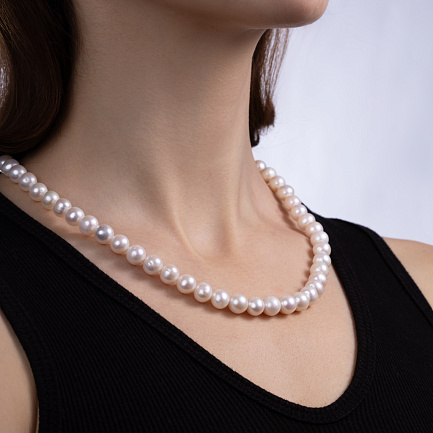 Бусы из красного золота с жемчугом