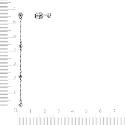 Пусеты из белого золота с бриллиантами