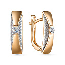 Серьги с английским замком из красного золота с бриллиантами