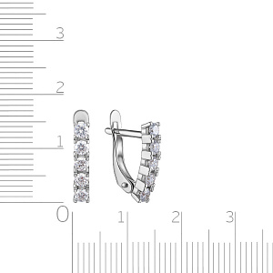 Серьги с английским замком из белого золота с бриллиантами