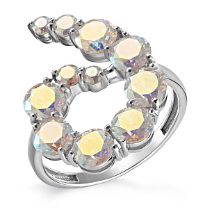 Кольцо из серебра с фианитами