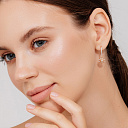 Серьги с английским замком из красного золота с бриллиантами