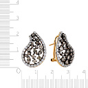 Серьги с французским замком из желтого золота с бриллиантами