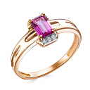 Кольцо из комбинированного золота с бриллиантами, топазом