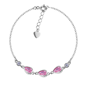 Браслет декоративный из серебра с фианитом