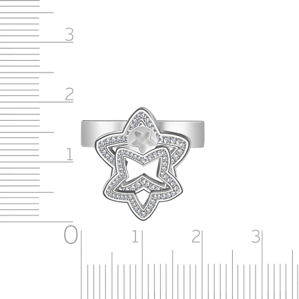 Кольцо из серебра с фианитом