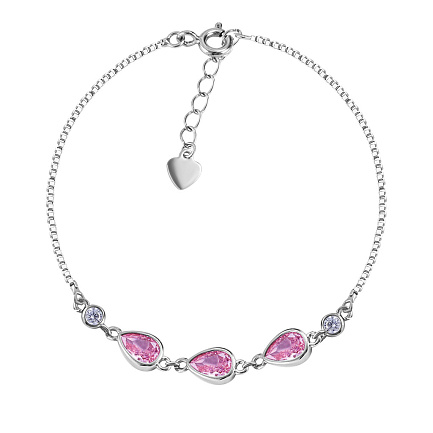 Браслет декоративный из серебра с фианитом