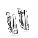 Серьги с английским замком из белого золота с бриллиантами