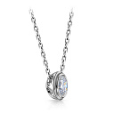 Колье из белого золота с бриллиантом, плетение якорное