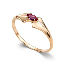 Кольцо из красного золота с рубином