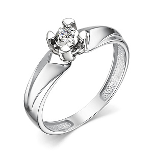 Кольцо из белого золота с бриллиантом