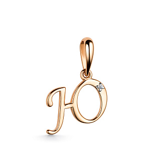 Подвеска из красного золота с бриллиантом