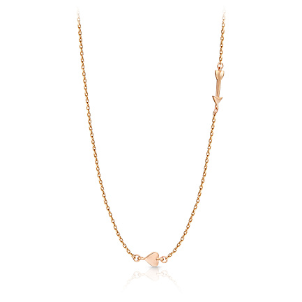 Колье из красного золота, плетение якорное