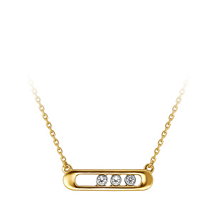 Колье из желтого золота с фианитом