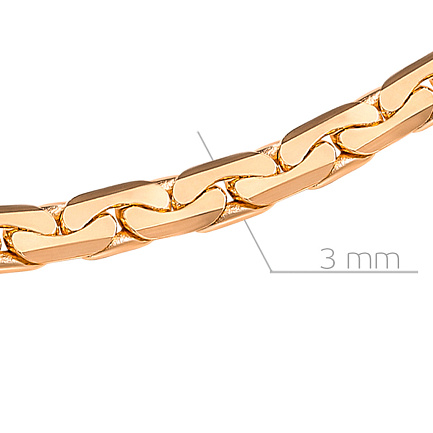 Цепь автомат из красного золота, плетение якорное