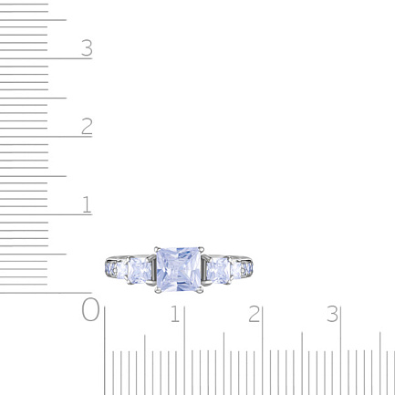 Кольцо из серебра с фианитом