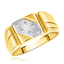 Кольцо из желтого золота с фианитом