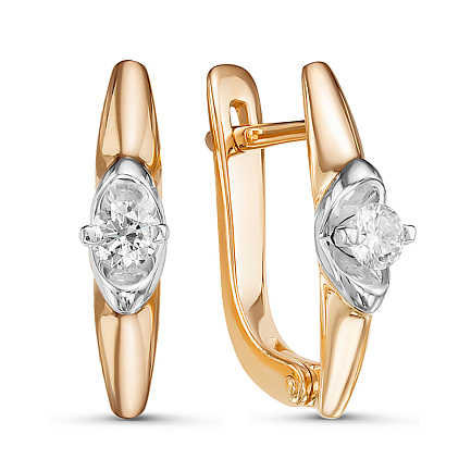 Серьги из красного золота с бриллиантами